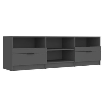 Mueble Para Tv Madera Contrachapada Negro 150x33,5x45 Cm