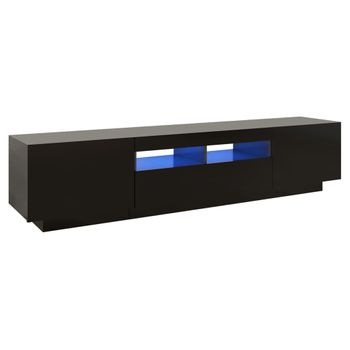 Mueble Para Tv Con Luces Led Negro 180x35x40 Cm