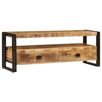 Mueble Para Tv Madera Maciza De Mango 120x35x45 Cm Marrón