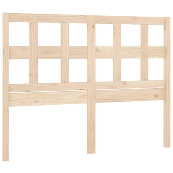 Cabecero De Cama Madera Maciza De Pino 205,5x4x100 Cm Marrón