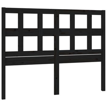 Cabecero De Cama Madera Maciza De Pino Negro 165,5x4x100 Cm