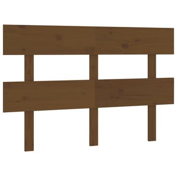 Cabecero De Cama Madera Maciza De Pino Marrón Miel 138x3x81 Cm