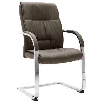 Silla De Oficina Voladiza De Tela Gris Taupe Gris Topo