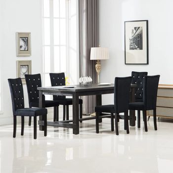 Silla De Comedor 6 Unidades Terciopelo Negro