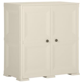 Armario De Plástico Diseño Madera Vanila Ice 79x43x85,5 Cm Crema