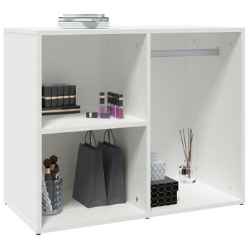 Mueble Vestidor Madera Contrachapada Blanco 80x40x65 Cm