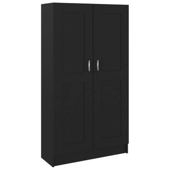 Armario De Libros Madera Contrachapada Negro 82,5x30,5x150 Cm