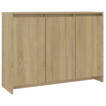 Aparador De Madera Contrachapada Roble Sonoma 102x33x75 Cm Beige