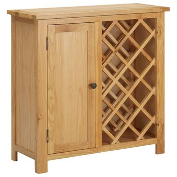 Botellero Para 11 Botellas De Vino 80x32x80 Cm Madera De Roble Marrón