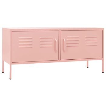 Mueble Para Tv De Acero Rosa 105x35x50 Cm