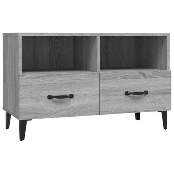 Mueble Para Tv Madera Contrachapada Gris Sonoma 80x30x30 Cm