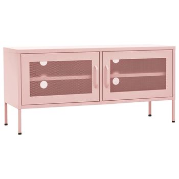 Mueble Para Tv De Acero Rosa 105x35x50 Cm