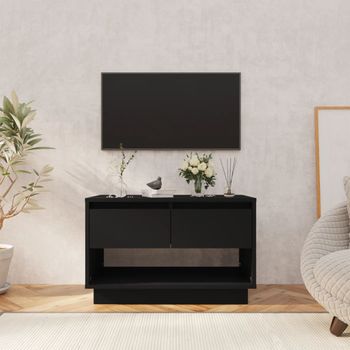 Mueble Para Tv Madera Contrachapada Negro 70x41x44 Cm