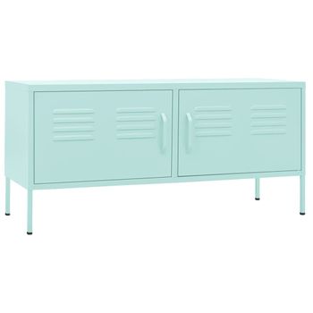 Mueble Para Tv De Acero Verde Menta 105x35x50 Cm