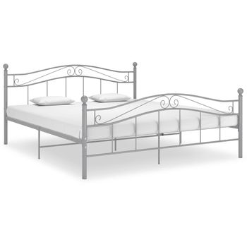 Estructura De Cama De Metal Gris 180x200 Cm