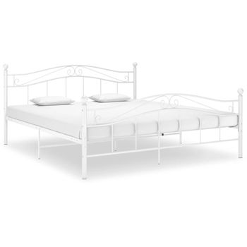 Estructura De Cama De Metal Blanco 180x200 Cm