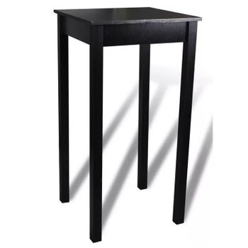 Mesa Alta De Bar Negra De Mdf 55x55x107 Cm