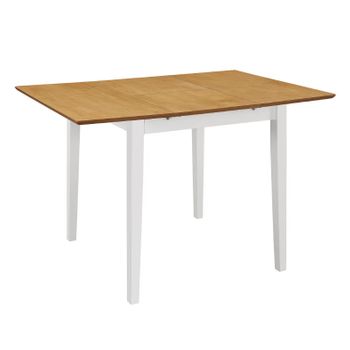 Mesa De Comedor Extensible Blanca (80-120)x80x74 Cm Mdf