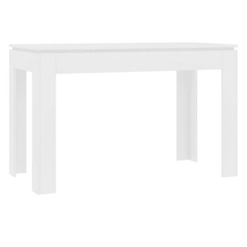 Mesa De Comedor De Madera Contrachapada Blanco 120x60x76 Cm