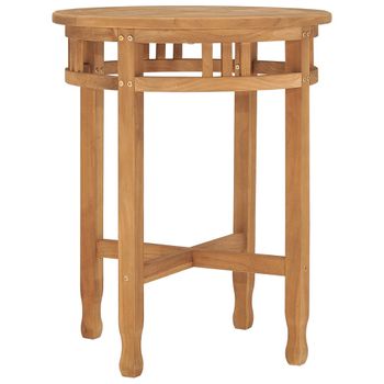 Mesa De Bistró De Madera Maciza De Teca Ø60x60 Cm Marrón