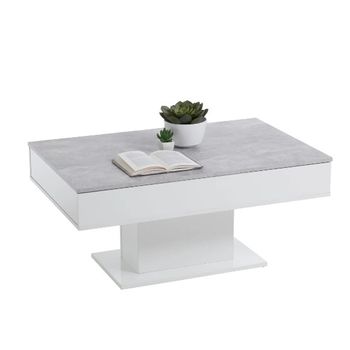 Mesa De Centro Gris Hormigón Y Blanco