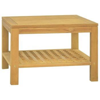 Mesa De Centro Madera Maciza De Teca 60x60x40 Cm Marrón