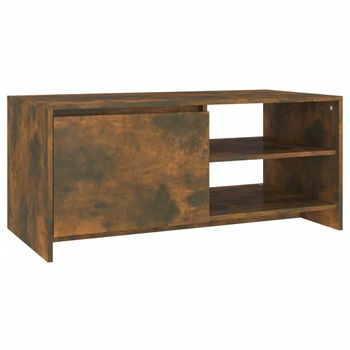 Mesa De Centro Madera Contrachapada Roble Ahumado 102x50x45 Cm Marrón