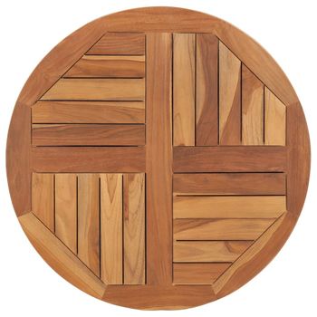 Superficie De Mesa Redonda Madera Maciza De Teca 2,5 Cm 70 Cm Marrón