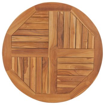 Superficie De Mesa Redonda Madera Maciza De Teca 2,5 Cm 80 Cm Marrón