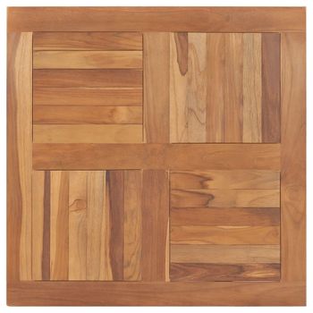 Superficie De Mesa Cuadrada Madera Maciza De Teca 80x80x2,5 Cm Marrón