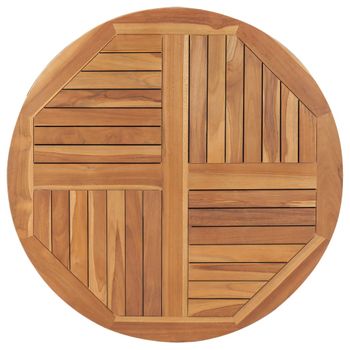 Superficie De Mesa Redonda Madera Maciza De Teca 2,5 Cm 90 Cm Marrón