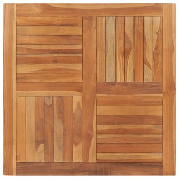 Superficie De Mesa Cuadrada Madera Maciza De Teca 90x90x2,5 Cm Marrón