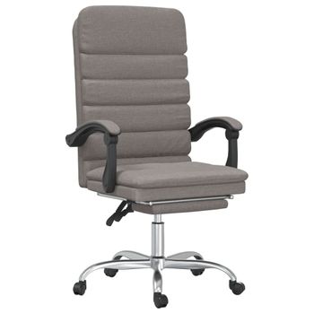 Silla De Oficina Reclinable Con Masaje Tela Gris Taupé Gris Topo