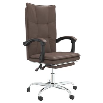 Silla De Oficina Reclinable Cuero Sintético Marrón