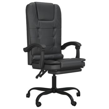 Silla De Oficina Reclinable Masaje Cuero Sintético Negro