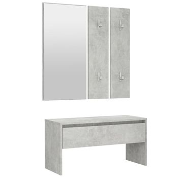 Set De Muebles De Recibidor Madera Contrachapada Gris Hormigón