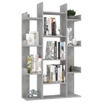 Librería De Madera Contrachapada Gris Hormigón 86x25,5x140 Cm