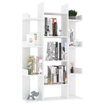 Estantería Librería Madera Contrachapada Blanco 86x25,5x140 Cm