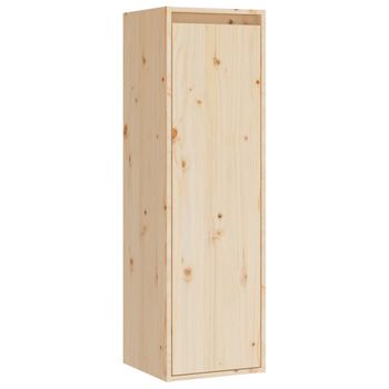 Armario De Pared De Madera Maciza De Pino 30x30x100 Cm Marrón