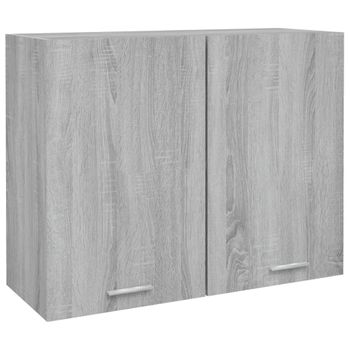 Armario Colgante Madera Contrachapada Gris Sonoma 80x31x60 Cm