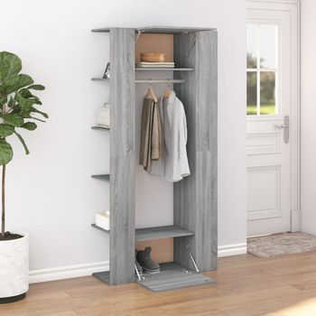 Mueble De Recibidor 2 Uds Madera Contrachapada Gris Sonoma