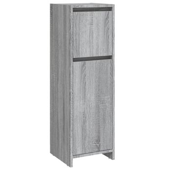 Armario De Baño Madera Contrachapada Gris Sonoma 30x30x95 Cm