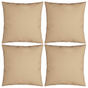 Cojines Decorativos 4 Uds Tela Beige 50x50 Cm