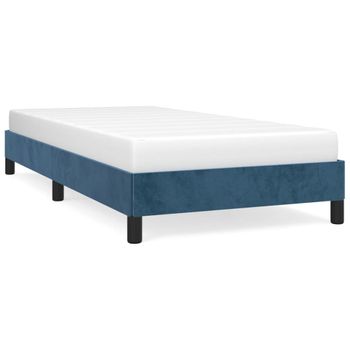 Estructura De Cama De Terciopelo Azul 90x200 Cm