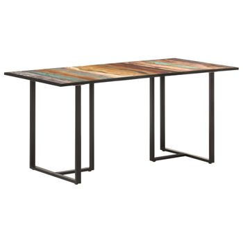 Mesa De Comedor De Madera Maciza Reciclada 160 Cm Marrón