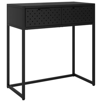 Mesa Consola De Acero Negra 72x35x75 Cm