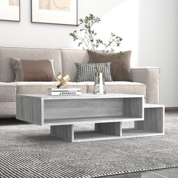 Mesa De Centro Madera Contrachapada Gris Sonoma 105x55x32 Cm