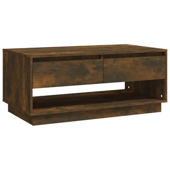 Mesa De Centro Madera De Ingeniería Roble Ahumado 102,5x55x44cm Marrón