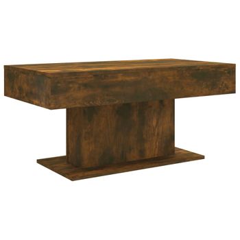 Mesa De Centro Madera Contrachapada Roble Ahumado 96x50x45 Cm