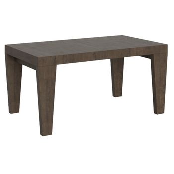 Mesa Extensible De Madera De Nogal Con Capacidad De 6 A 20 Personas L 160 A 420 Cm Kristo-base Y Soporte Con Ruedas